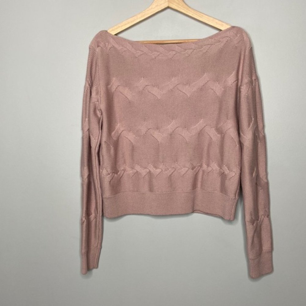 ❗️SOLD❗️Aritzia Babaton Dusty Rose Knit Braided Luc Sweater Size S - Picture 5 of 7